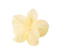 Lot de 3 épingles à cheveux élégantes et tendance - Grande taille - 8 cm - Fleur de plumeria - 13 cm - Carré mat - Accessoires pour cheveux pour femme (jaune gelé)