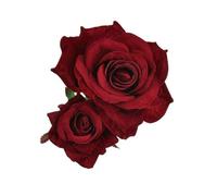 Lot de 3 épingles à cheveux en forme rose for mariée, accessoires fête for demoiselle d'honneur Pour Carnaval, Fête, Mariage(Wine red)