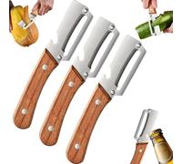 Lot de 3 Éplucheur Multifonction en Acier Inoxydable, 2 en 1 Éplucheur de Légumes Multifonctionnel avec lame et Ouvre-Bouteille en Acier Inoxydable ultra Tranchant, pour Fruits, Citrouille, Papaye
