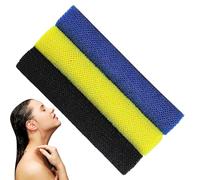 Lot de 3 éponges de bain africaines pour le corps - Tissu exfoliant africain hautement élastique - Design en forme de maille pour une peau plus lisse - Pour un usage quotidien