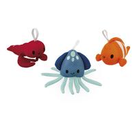 Lot de 3 éponges de bain barboteurs marins