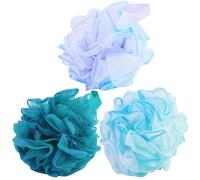 Lot de 3 éponges de bain en luffa, exfoliantes, brosse de bain, éponge de douche pour le corps
