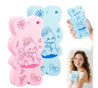 Lot de 3 éponges de bain exfoliantes magiques pour le corps, éponges de bain exfoliantes super douces pour la douche, les femmes et les hommes, pour adultes et enfants (bleu + rose)