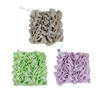 Lot De 3 Éponges De Bain Pratiques Pour Un Nettoyage Efficace Avec Poche À Savon Intégrée Et Production De Bulles Riches Pour Porte-savon.