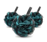 Lot de 3 éponges de douche exfoliantes en luffa avec maille double couche douce, idéale pour un gommage doux du corps à la maison