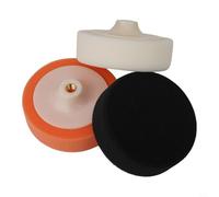 Lot de 3 éponges de polissage de voiture de 150 mm avec filetage M14 pour le polissage et le polissage, têtes de balai en mousse souple en rouge, orange, bleu/noir, blanc, orange (B)