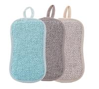 Lot de 3 Éponges Double Faces Réutilisables, Eponge Vaisselle Lavables en Machine, Eponge Magique Lavable Cuisine Microfibre éponge Anti Rayure et Multi-Surfaces (G)