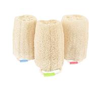 Lot de 3 éponges en luffa bio naturel pour nettoyage de la peau, exfoliation et soins du dos