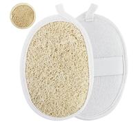 Lot de 3 éponges exfoliantes en luffa naturel Loofah - Pour le corps - Réutilisables - Pour le camping, le spa, la cuisine, la salle de bain