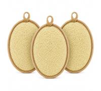 Lot de 3 éponges exfoliantes en luffa naturel pour le corps et le visage | Fabriqué avec une douche respectueuse de l'environnement, biodégradable, éponge luffa, luffa pour homme et femme