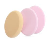 Lot de 3 éponges ovales pour fond de teint, application de fard à joues frontales, sèches et humides (1 teint peau et 2 rose)