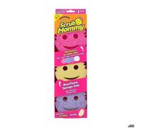 Lot de 3 éponges Scrub Mom double face, anti-rayures, brosse à vaisselle pour cuisine, salle de bain, nettoyage efficace