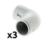 Lot de 3 équerres IRL Ø16mm - Gris - Zenitech