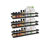 Lot de 3 étagères à épices murales Sans perçage Noir Vendos85