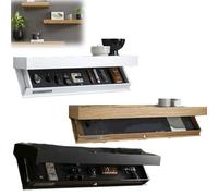 Lot de 3 étagères flottantes avec compartiment caché, étagère murale sécurisée avec serrure magnétique pour l'intimité et le rangement