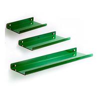 Lot de 3 étagères flottantes en acrylique pour salle de bain, cuisine, chambre à coucher, faciles à installer, étagères de rangement spacieuses et transparentes, couleur verte disponible
