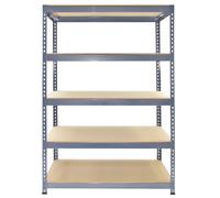 Lot de 3 Étagères Métal Gris à 5 Niveaux - 90 x 182,5 x 50cm - Capacité Totale 3000KG -> 200Kg /Planche - Rangement Atelier Bricolage Entrepôt -Facile à Monter 100% sans Boulons [Maillet Gratuit]