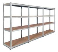 IDMarket – Lot de 3 étagères modulables charges lourdes en métal, 12 plateaux, H.150 cm, Gris