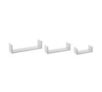 Paris Prix Étagères murales "Bord" 42 cm Lot de 3 Blanc