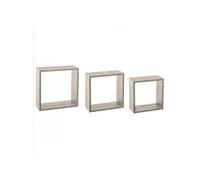 5five Étagères murales Fixy Cube – Lot de 3 (3 tailles), effet chêne gris, fixation invisible