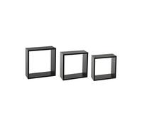 Lot de 3 étagères murales coloris noir