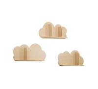 Lot de 3 étagères murales couleur naturelle nuage pour chambre enfant