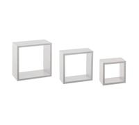 Paris Prix – Étagères murales – Cube – Lot de 3 – Petit modèle – Blanc (15/20/25 cm)