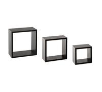 Atmosphera – Étagères murales Fixy Cube – 3 petites, design – Noir