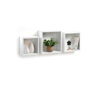 Lot de 3 Etagères Murales "Cube" 30cm Blanc