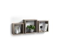 Lot de 3 Etagères Murales "Cube" 30cm Chêne