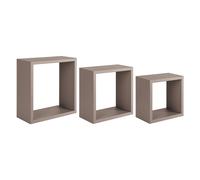 Sanitec Incubo Étagère Murale, Bois, Marron Taupe, 15,5 x 35 x 35 cm
