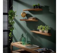 Lot de 3 étagères murales en bois d'acacia ERNEST
