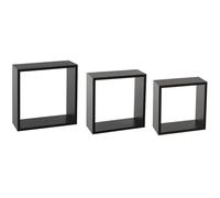 Lot de 3 étagères murales coloris noir