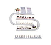 Lot de 3 étagères murales en métal pour Vernis à Ongles, présentoir cosmétique en Forme de U avec éclairage, étagères flottantes murales Modernes, organiseurs d'huiles essentielles(105cm)