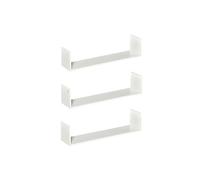 HOMCOM Lot de 3 étagères murales flottantes grain de bois blanc charge max. 5 kg Idéal pour salon, chambre, bureau