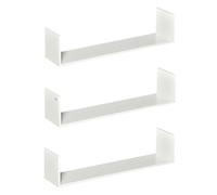 Lot de 3 étagères murales flottantes - HOMCOM - Blanc - 80L x 18l x 18H cm - MDF grain de bois