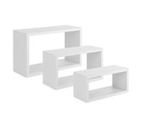 Lot de 3 étagères murales pour salon design cube rectangulaire Trittico Stock