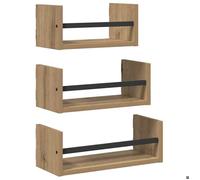 Lot de 3 Étagères murales - vidaXL - tablette murale - bois d'ingénierie - chêne artisanal - 40 x 16 x 14 cm{dnx89l}