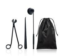 Lot de 3 éteignoirs à bougie, 1 sac de rangement, couvercle de bougie en acier inoxydable, coupe-mèche de bougie, spatule à mèche de bougie, kit d'entretien de bougie, ciseaux pour toutes les bougies