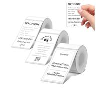 Lot de 3 étiquettes compatibles NIIMBOT B1, B21, B3S, 40 x 70 mm, impression noire sur papier d'étiquetage blanc, 110 étiquettes par rouleau