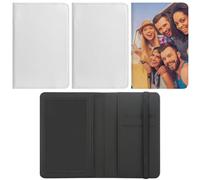 Lot de 3 étuis de passeport vierges en cuir synthétique pour passeport, cartes de visite, cartes de crédit, cartes d'embarquement, noir/blanc, 7.87 x 5.59 x 0.12 inches