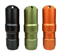 Lot de 3 étuis étanches à l'air pour accessoires EDC de qualité militaire, étui étanche pour allumettes, support de batterie, boîte de rangement en métal de survie en plein air - Noir + vert + orange