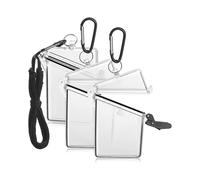 Lot De 3 Étuis Porte-Badge Étanches Pour Carte D'identité Avec Cordon, Lanières Transparentes Porte-Cartes Étanches Pour Badges D'identité Et Clés