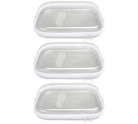 Lot de 3 étuis rigides transparents à fermeture éclair ; pochettes de rangement transparentes pour cosmétiques, voyage, cuisine, bureau, chambre à coucher ; 25 x 20 x 5 cm