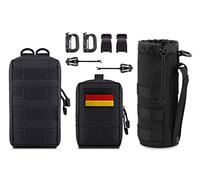 Lot de 3 étuis Tactiques Durable Nylon Tactical Military Molle Pouches Multi-Purpose Compact Water-Resistant Utility EDC Pouch Organizer, Noir