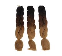 Lot de 3 extensions capillaires C14 - Couleur dégradée - Tressage