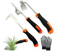 Lot de 3 extracteurs de mauvaises herbes, outil de désherbage, outils de jardinage permettant un retrait efficace des racines et une extraction de précision des mauvaises herbes, outil d'élimination