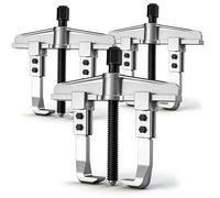 Lot de 3 extracteurs de roulement universels, 2 bras, outil d'extraction, envergure 40-150 mm, extracteur de griffes réglable, extracteur parallèle pour le démontage des roulements à billes, des roues