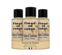 Lot de 3 - Extrait de Parfum d'Ambiance Fleur de Coton - Made in France Grasse - Diffuseur Maison Senteur Fleur de Coton - 15ml