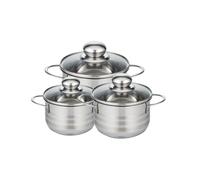 Lot de 3 faitouts en acier inoxydable sans PFAS 12, 14 et 16 cm Elo Brillant Elo